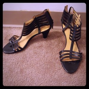 Nine West Black Heeled Sandals
